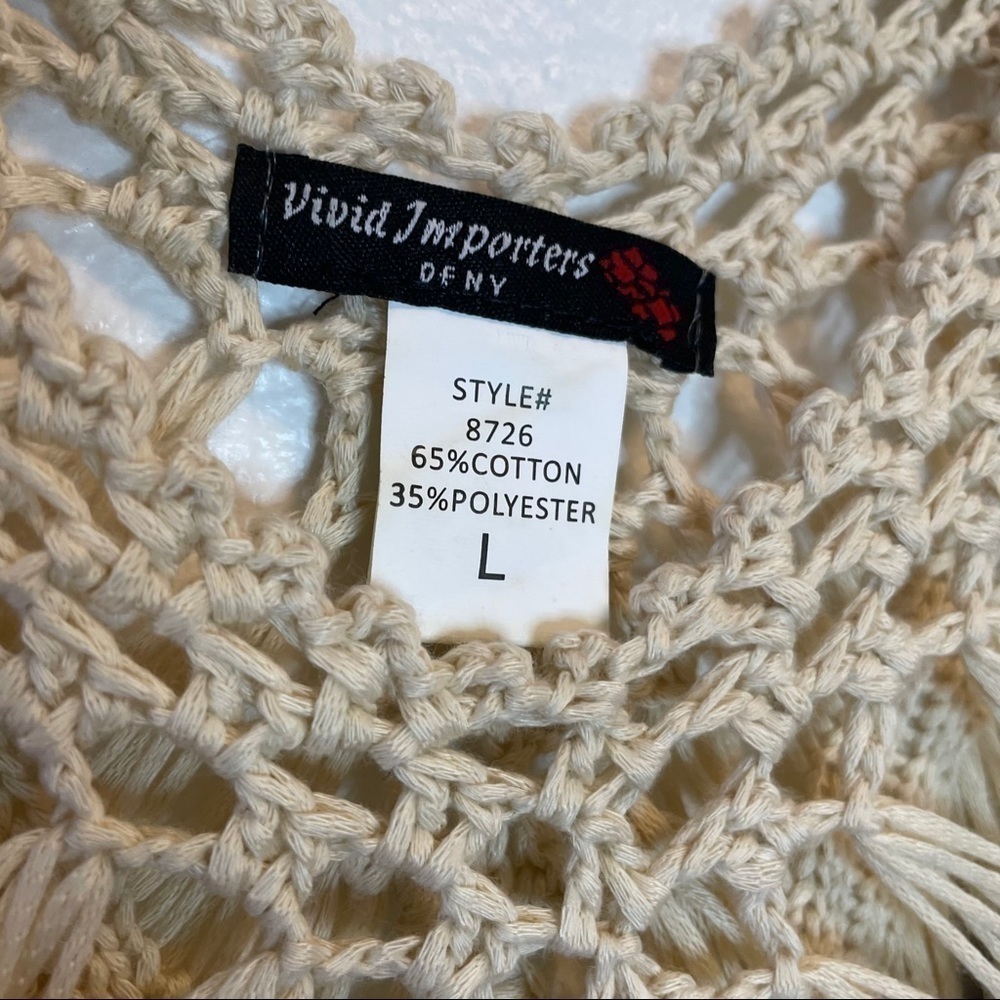 Vivid Importers of NY Tunic Blue/creme Size Large - Picture 4 of 4